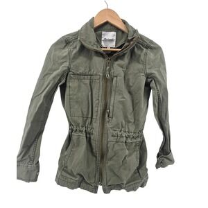 Madewell Field Jacket Womens XS Green C3394 Cotton Utility Military Zip Coat
